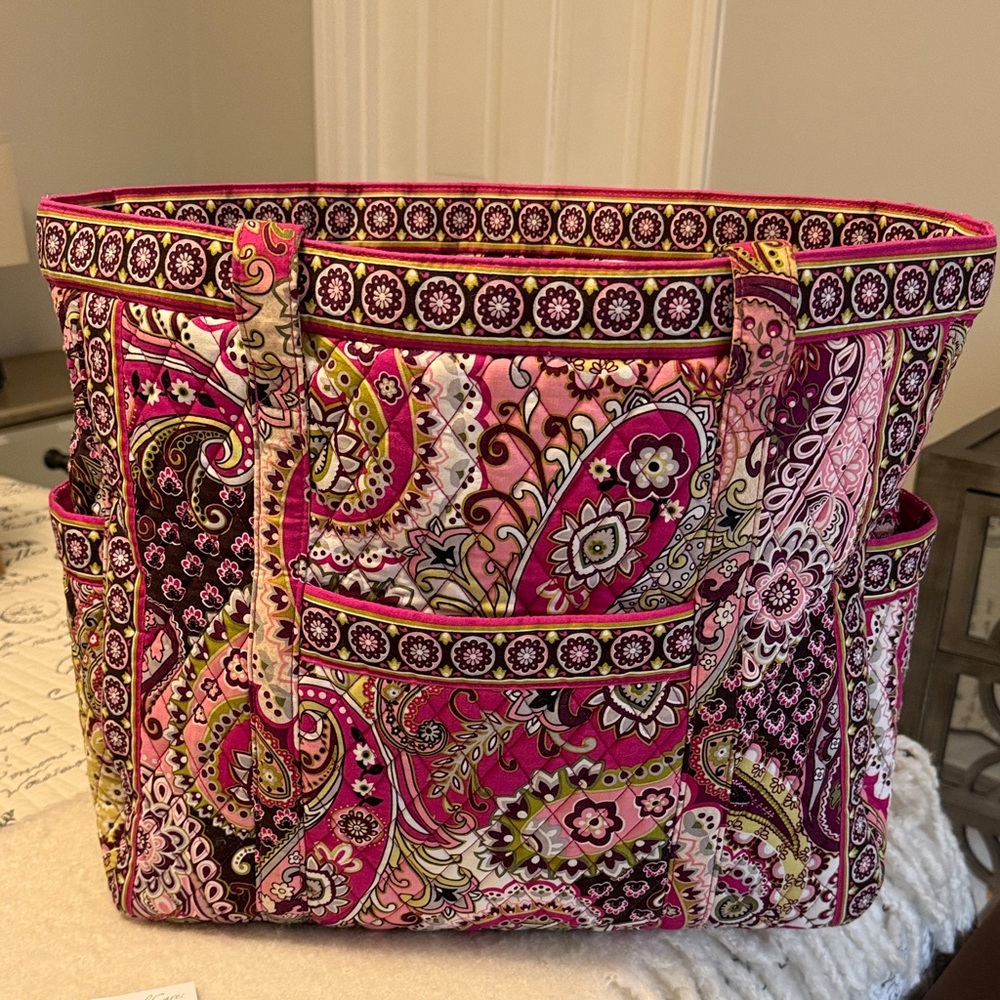 Vera Bradley Quilted Very Berry Paisley Get Carried Away Tote like new.